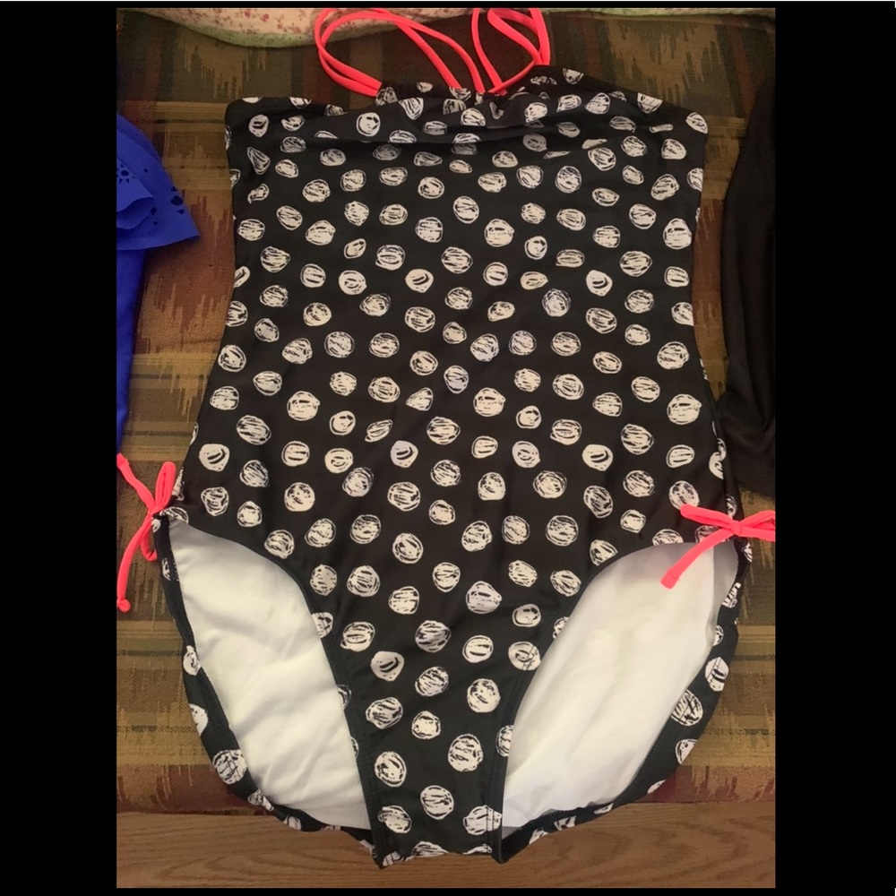 Cat & Jack girls black print one piece.